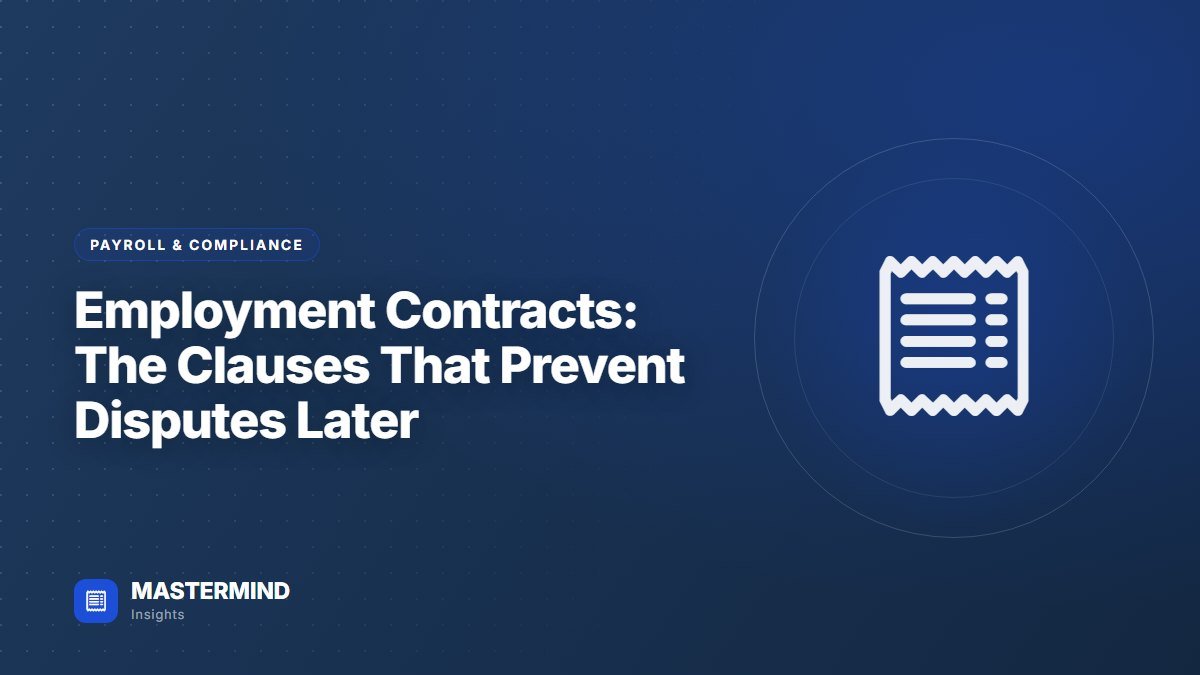 Employment Contracts: The Clauses That Prevent Disputes Later — Payroll & Compliance